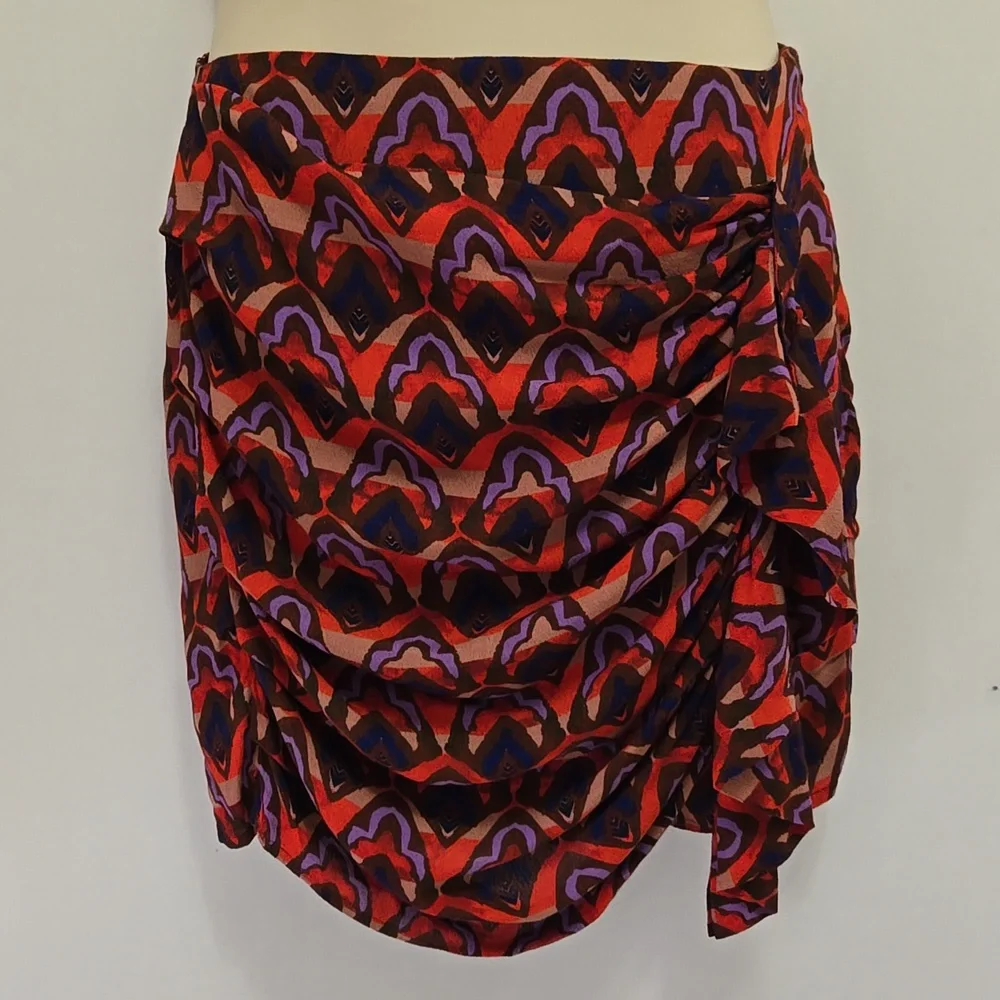 Dolan Left Coast Ruched Ruffle Mini‎ Skirt Size M Anthropologie Drape Front